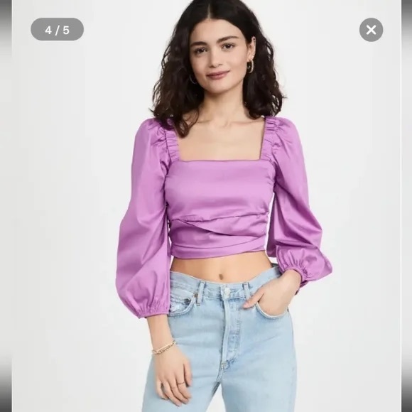 NWT Veronica Beard Kayla puff sleeve top - Picture 5 of 12